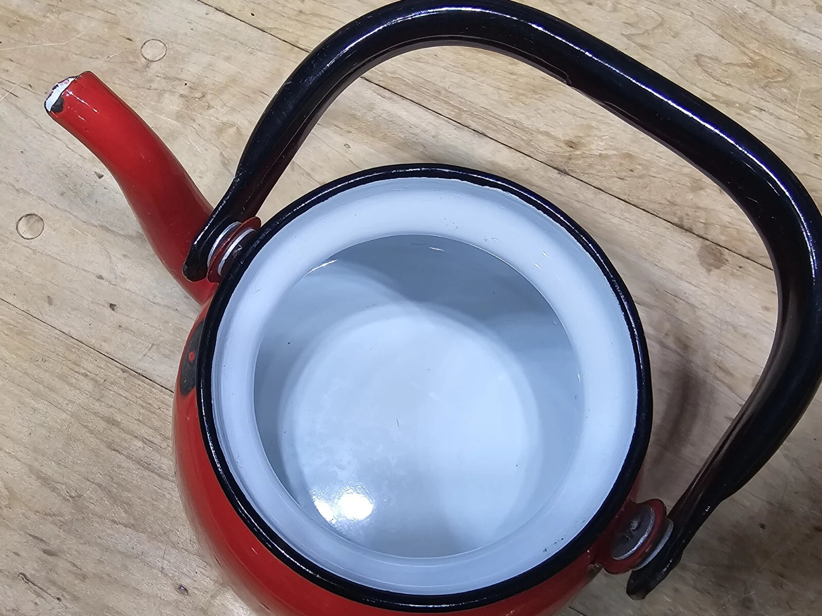 Lot Of 3 Cousances Teapots & BOWL Red & Orange Beautiful Similar To Le Creuset