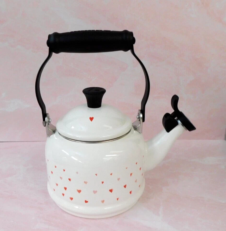 Le Creuset L'Amour Collection 1.25 Quart Demi Kettle with Heart Applique - NEW