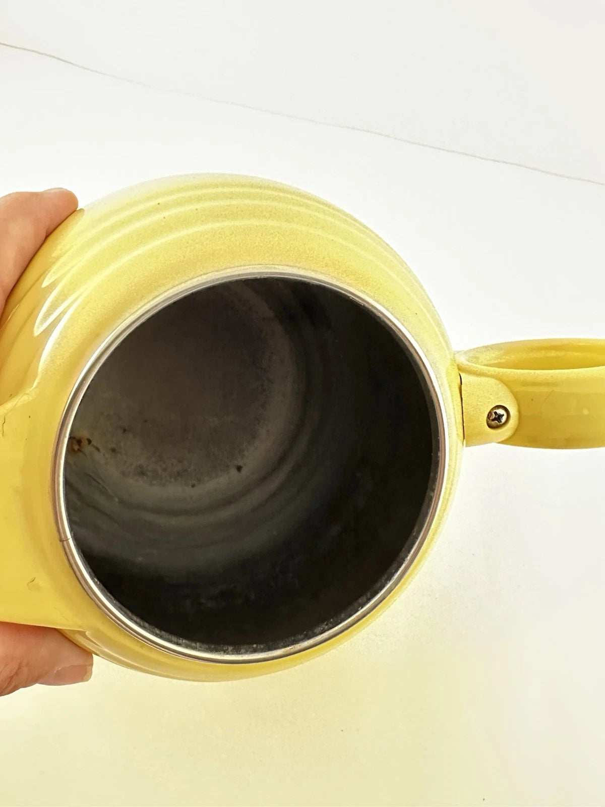 Fiestaware Enamel on Metal Yellow Insulated Teapot By Copco for Homer Laughlin