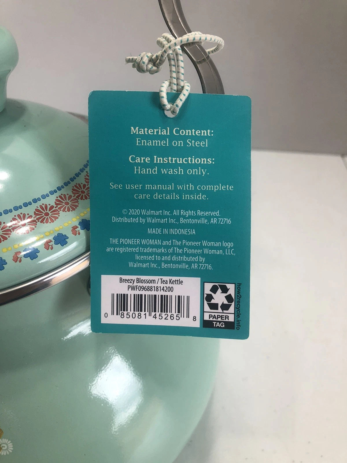 Pioneer Woman ~ Breezy Blossom ~ 1.9-Quart Tea Kettle ~ Enamel on Steel ~ Floral