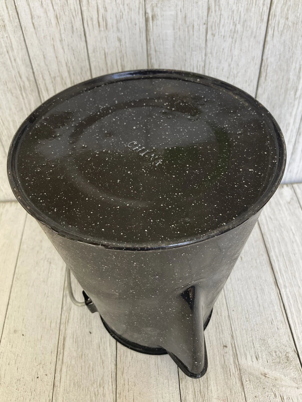 Black Enamelware Enamel Coffee Pot Camping Cowboy Speckled Farmhouse -NO LID