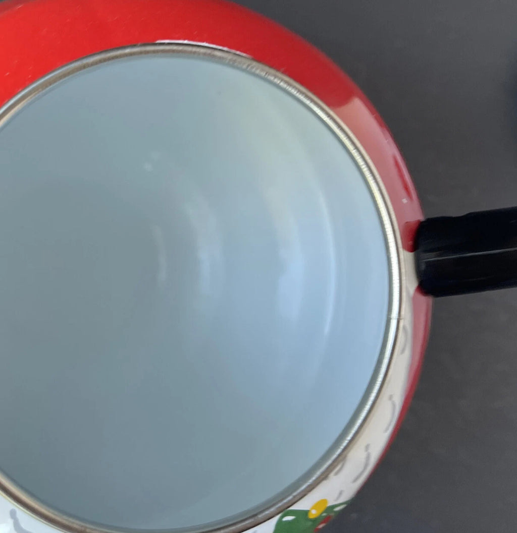 Roshco Enamel 3 Quart Santa Clause Whistling Teapot Kettle w/ Box