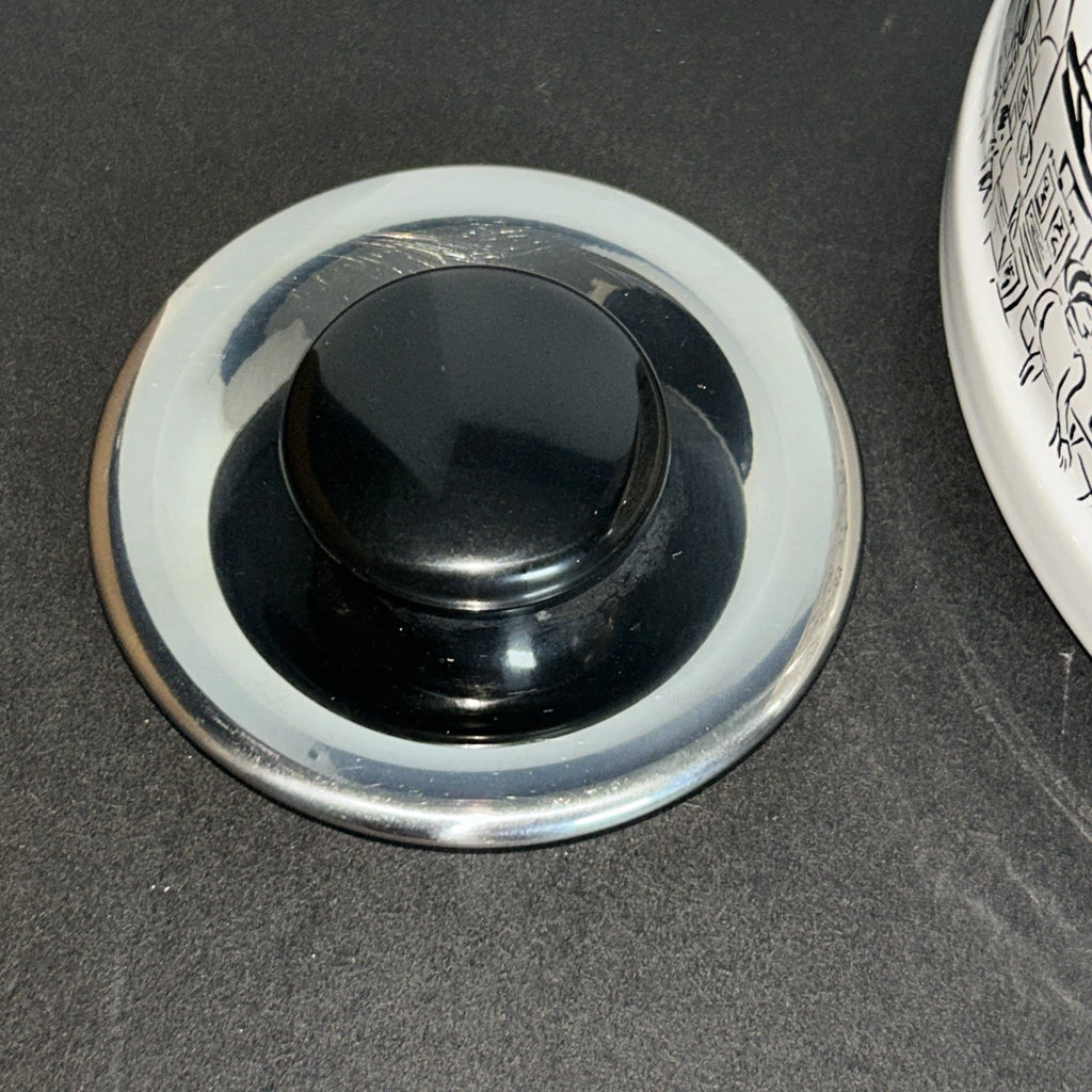 Vintage Mikasa Enamelware Parisian Scenes Whistling Tea Kettle