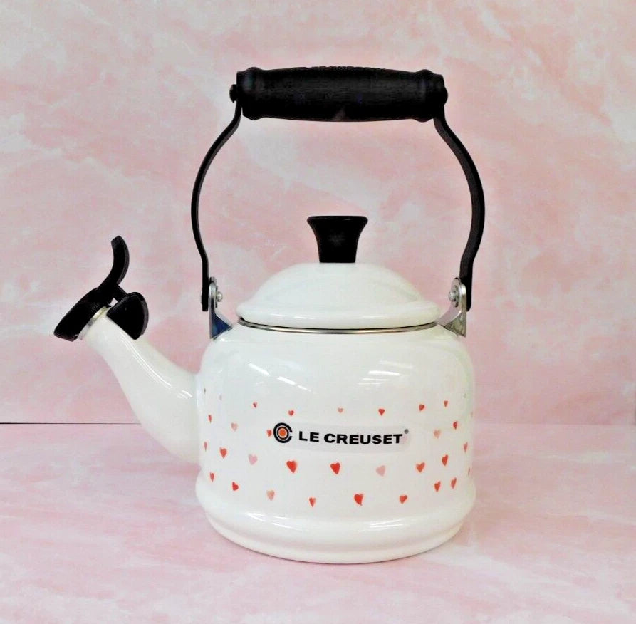 Le Creuset L'Amour Collection 1.25 Quart Demi Kettle with Heart Applique - NEW