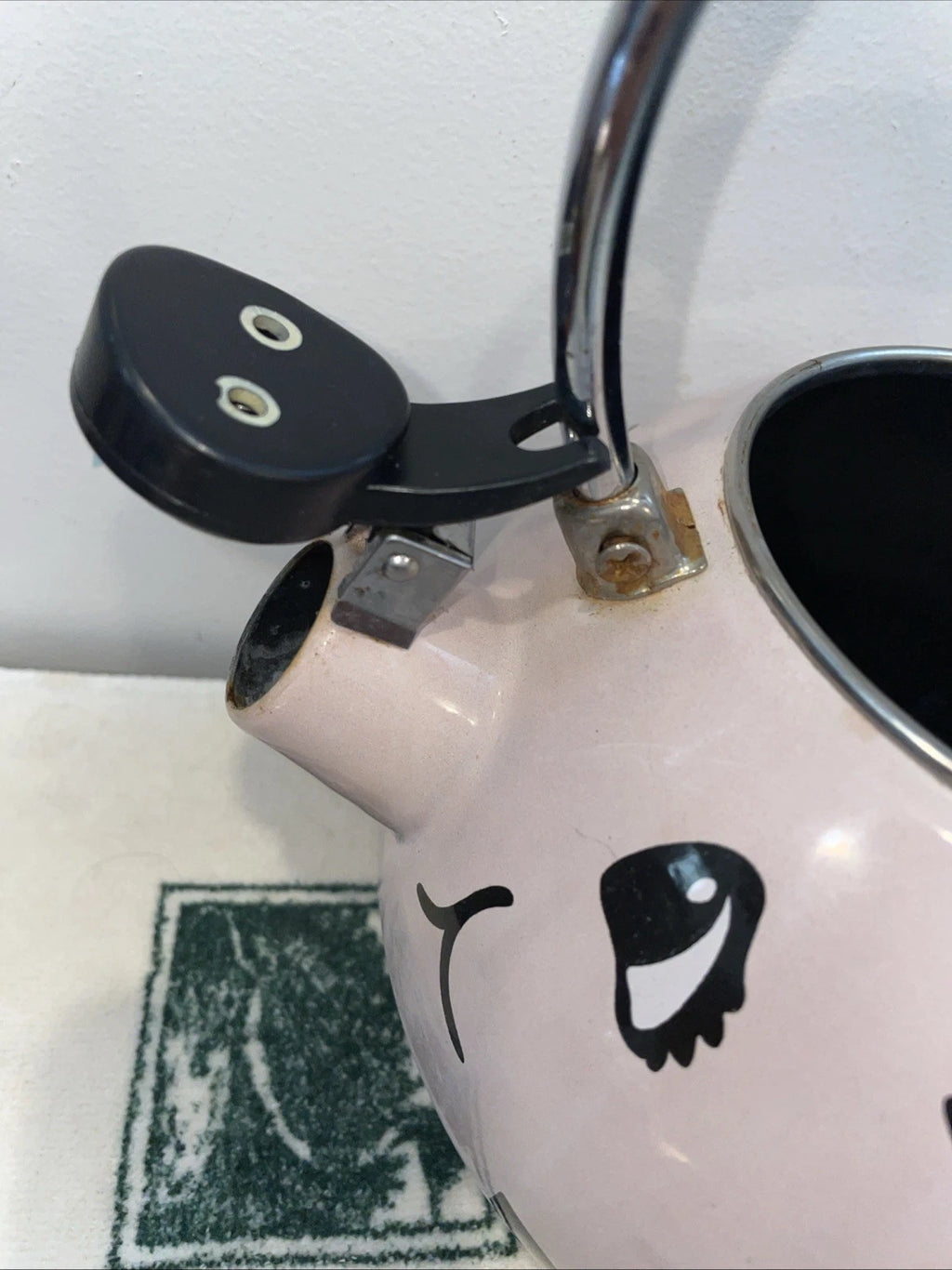 Vintage Kamenstein Pink Pig Whistling Teapot Tea Kettle Needs TLc