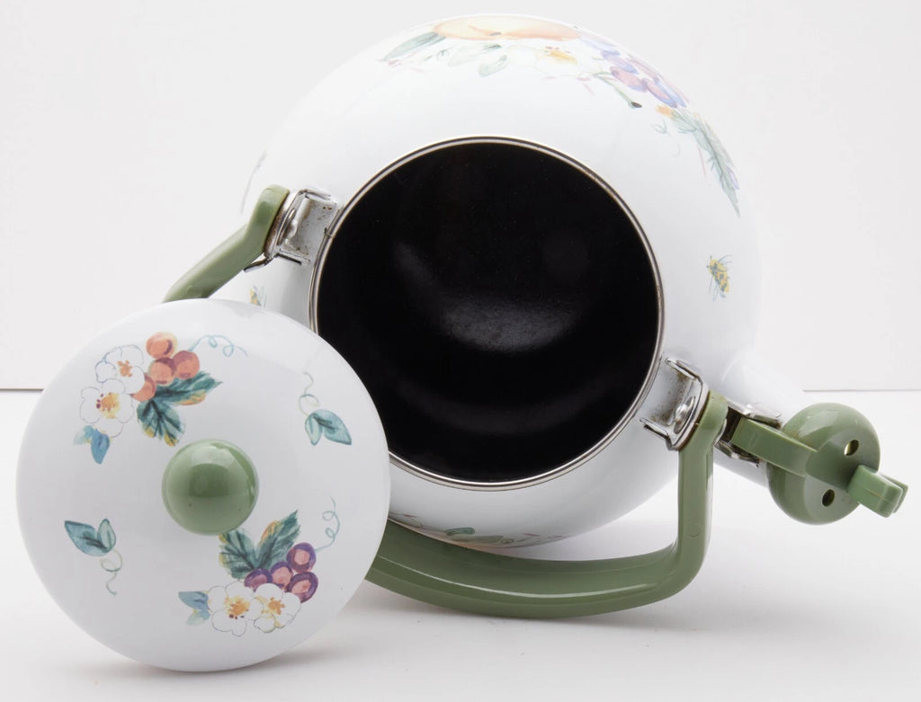 Pfaltzgraff Delicious Metal Whistler Pear Grapes Replacement Tea Kettle Vintage!