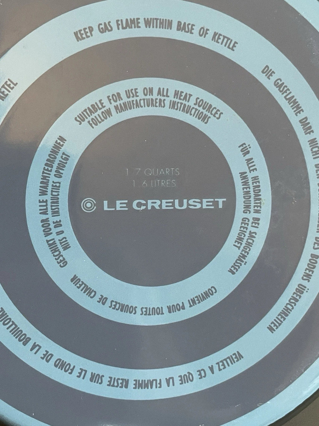 Classic Whistling Kettle By Le Creuset - Enamel on Steel 1.7 Qt - Blue Black