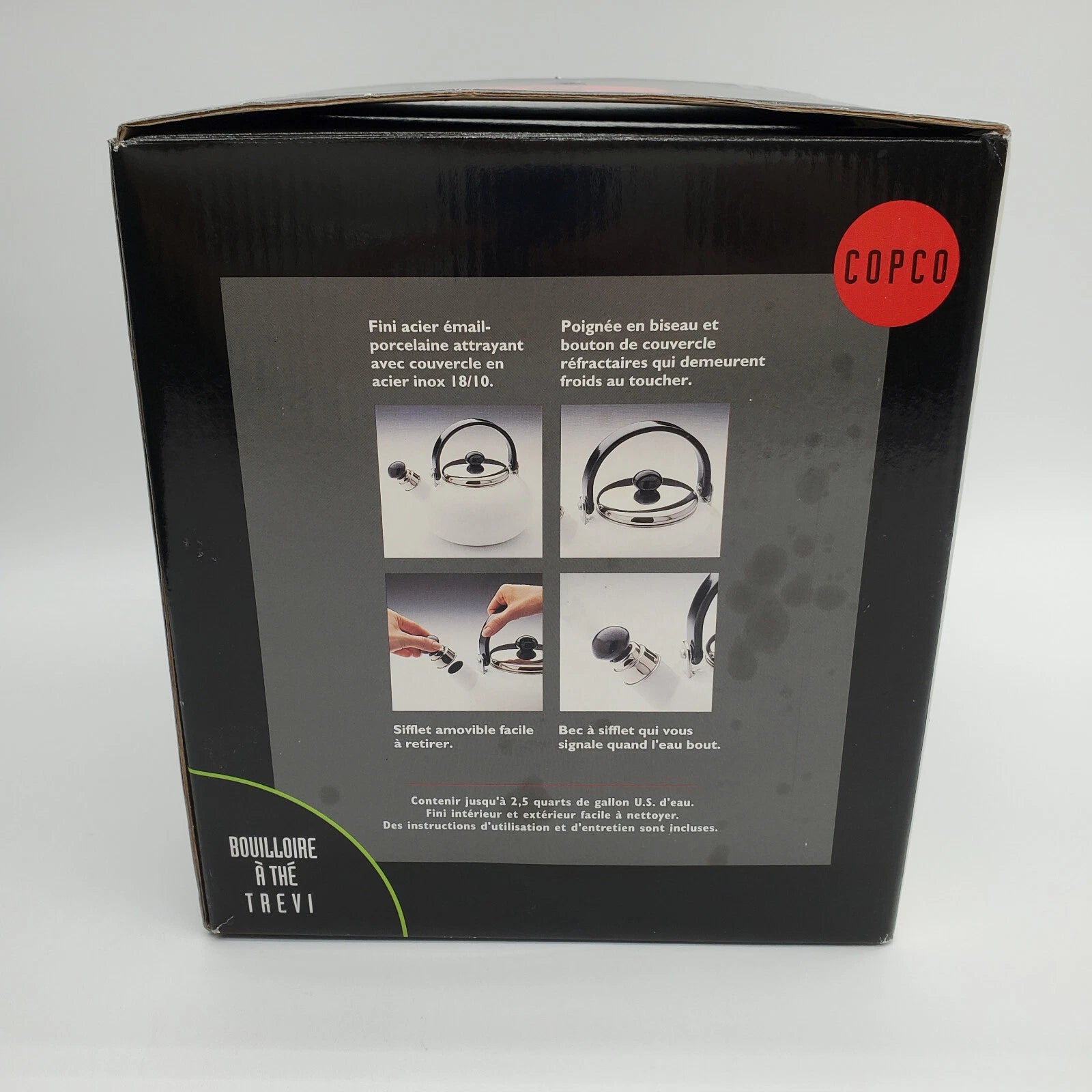 Copco Trevi Whistling Tea Kettle Black 2.5 Quart