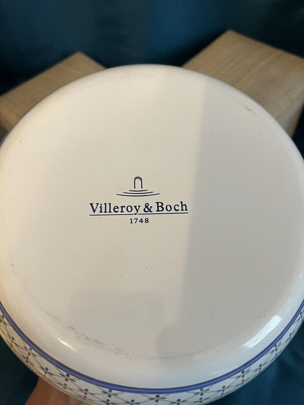 RARE Villeroy & Boch Enamel Whistling Tea Kettle Flower Dream Tulip