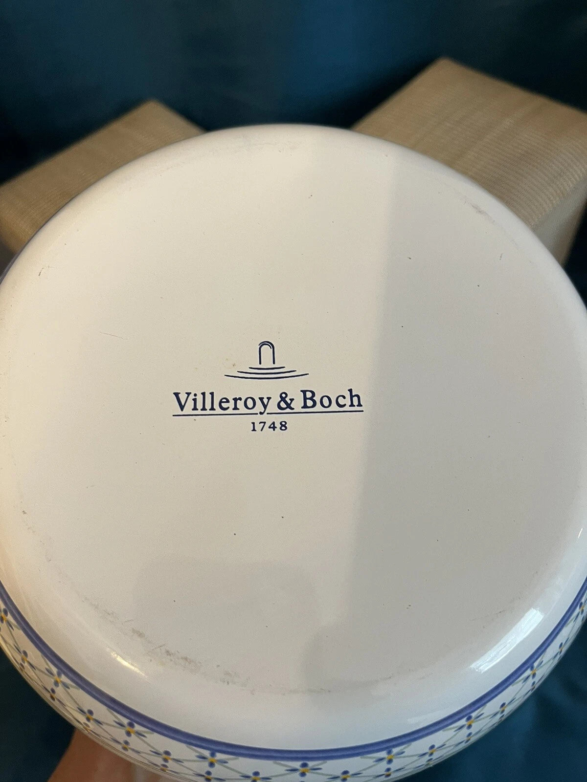 RARE Villeroy & Boch Enamel Whistling Tea Kettle Flower Dream Tulip