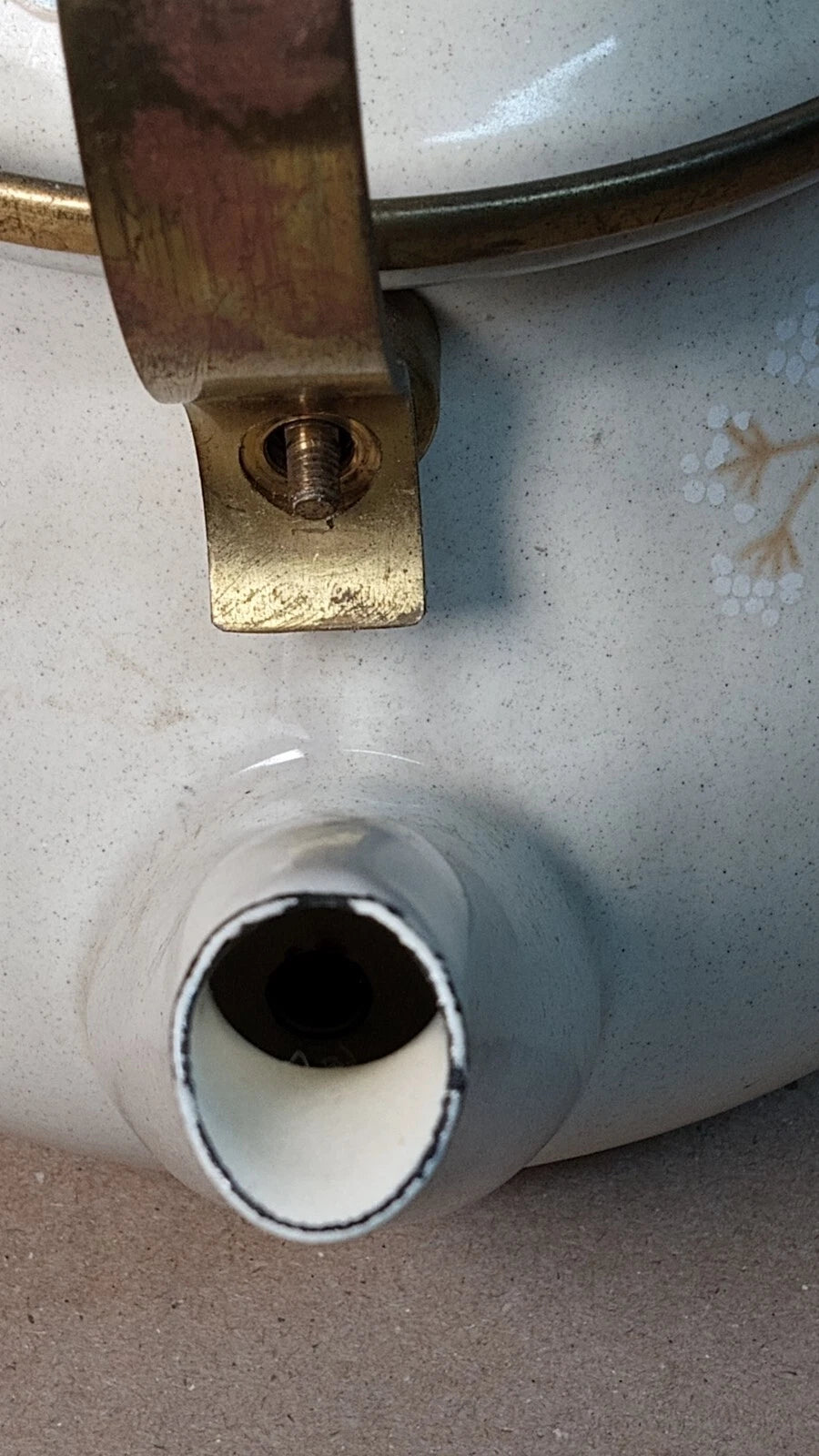 Vintage Mikasa Grande Chef Day Dreams  2.5. Qt Enamel Tea Kettle Japan UN704