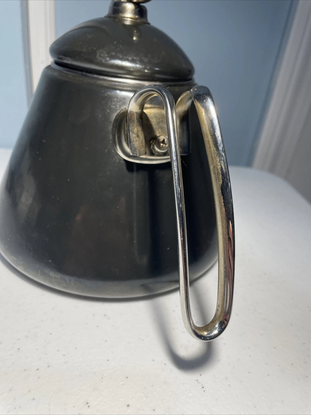 CHANTAL Vintage 1980s Retro TEA KETTLE 1.7 Quart Dark Green  Enamel-On-Steel