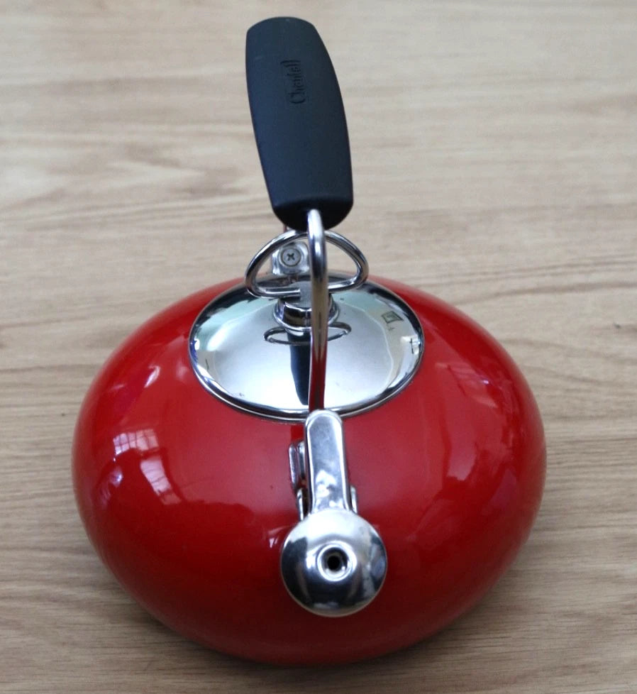 Chantal Whistling Tea Kettle Teapot Red Cherry Enamel 2qt Pre Owned