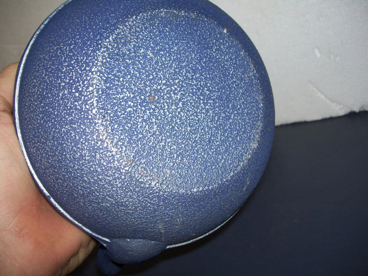 Blue Cast Iron Asian Tea Kettle With Enamel Interior - Heavy 4lbs