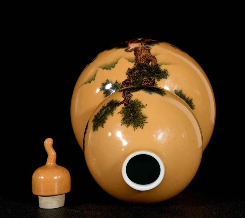 37CM Qianlong Signed Old Chinese Colour Enamel Vase W/cock N3324