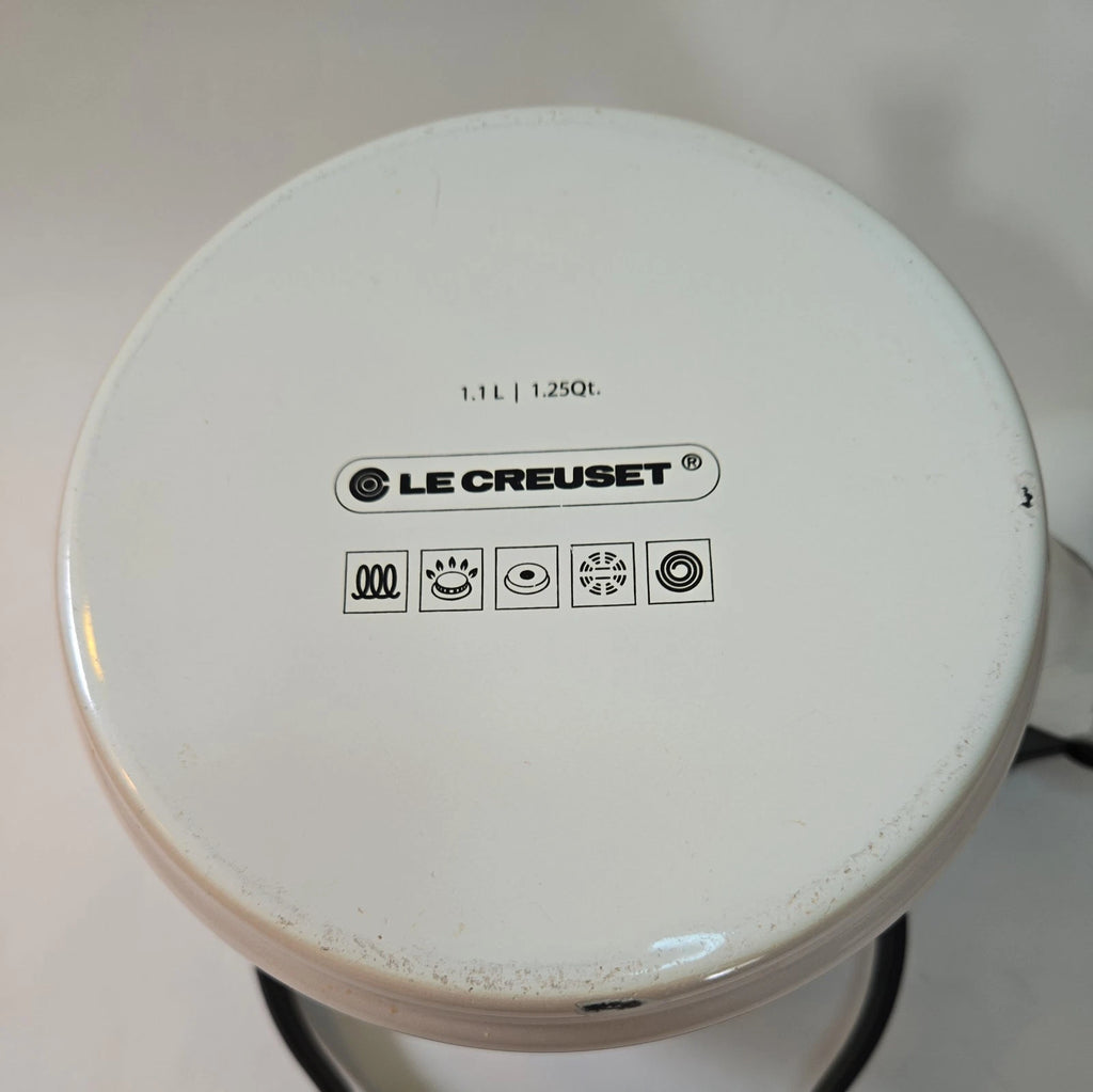 Vintage Le Creuset Whistling Tea Kettle White Enamel Steel 1.25  - Enamel/Steel