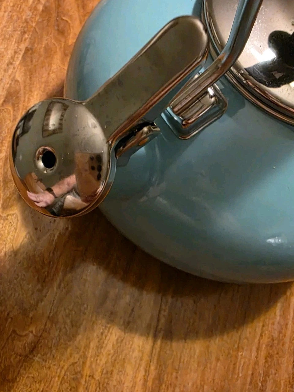 Chantal Whistling Tea Kettle Teapot Blue Aqua Turquoise Enamel 2 Qt