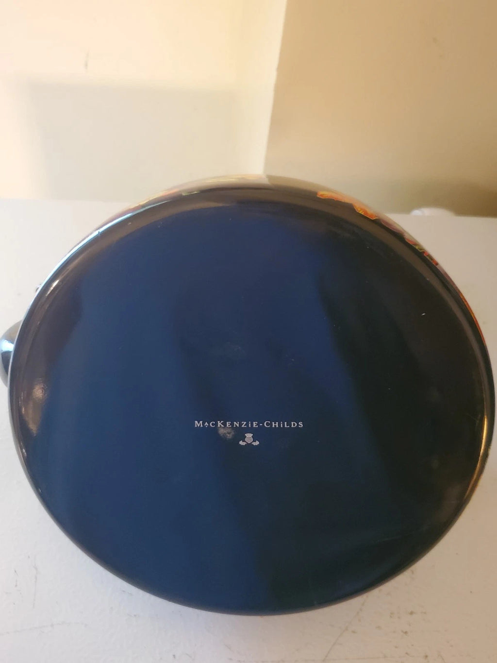 Mackenzie-Childs Black Flower Market Teapot Halloween Autumn Fall 3 QT Quart