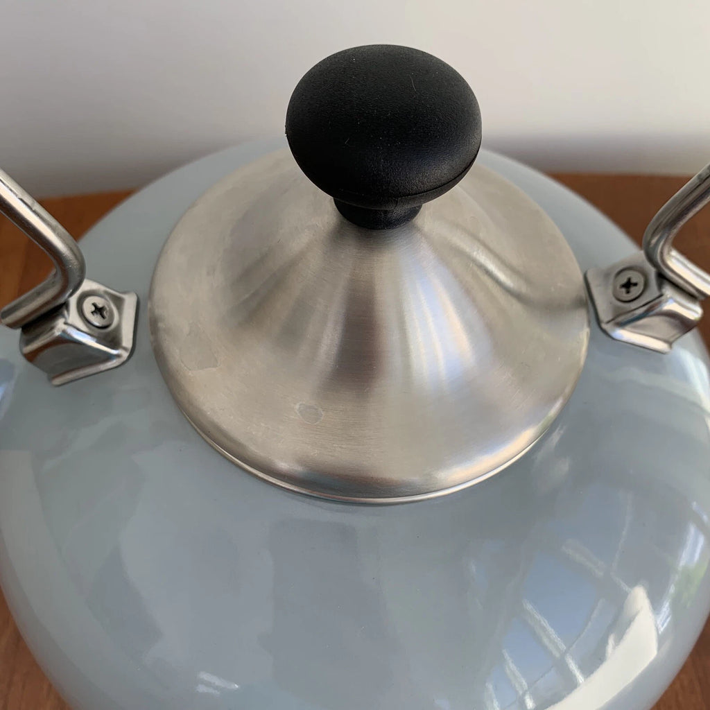 Chantal Gray Tea Kettle Enamel Stainless Steel 2 Qt Whistling Stove Top