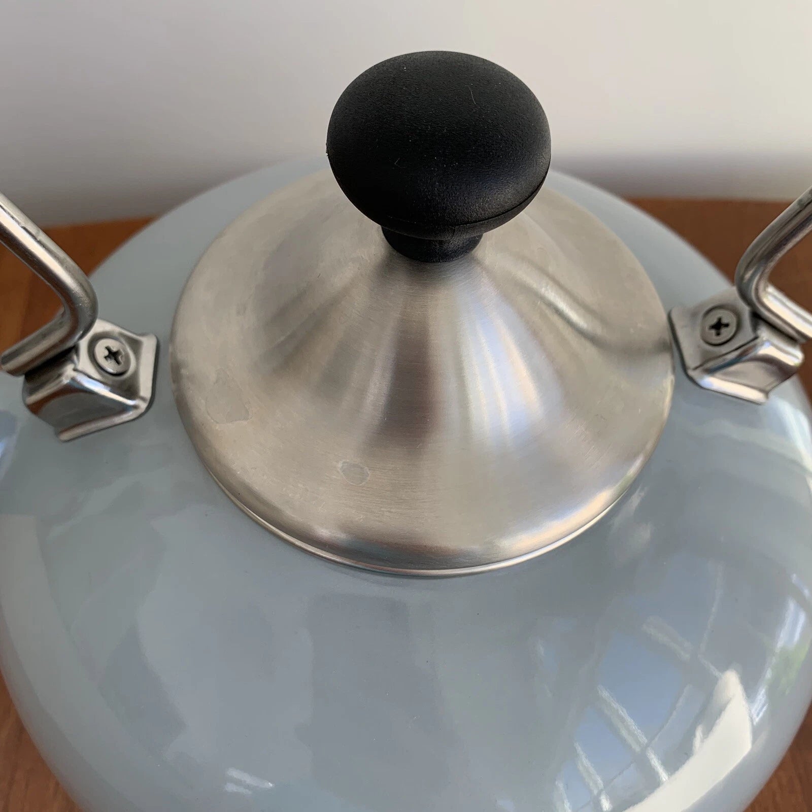 Chantal Gray Tea Kettle Enamel Stainless Steel 2 Qt Whistling Stove Top