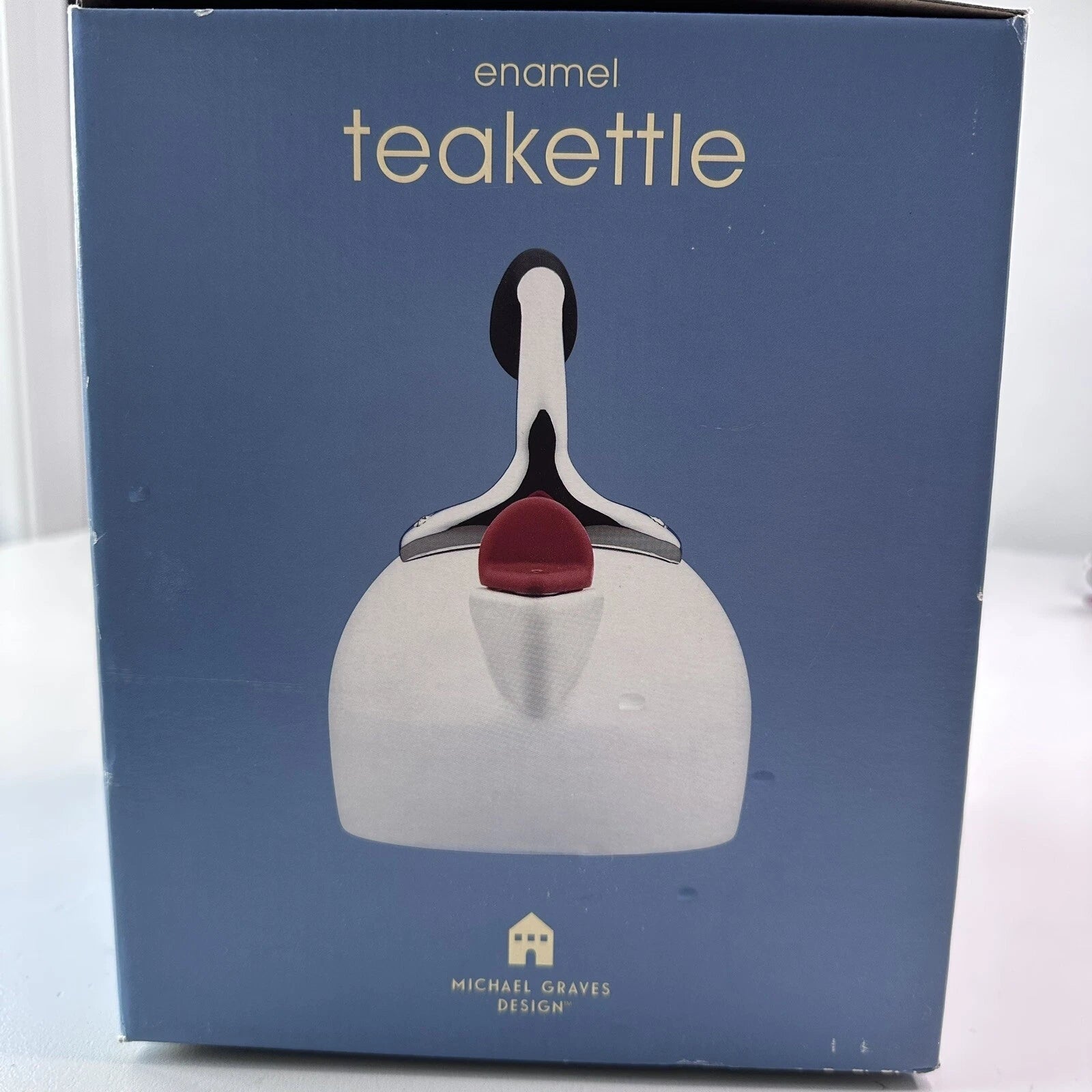 Vintage Michael Graves Design Tea Kettle (White Enamel) New In Box
