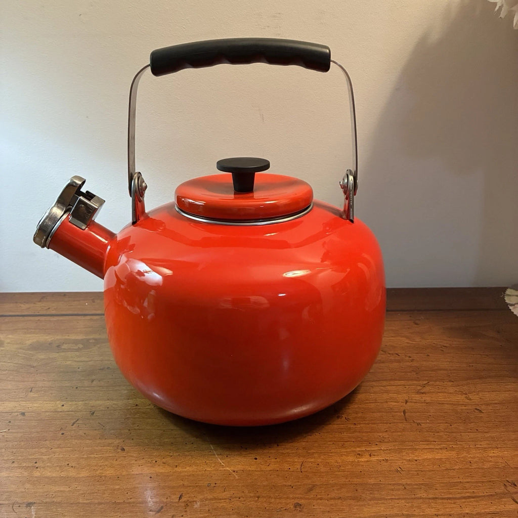 Martha Stewart Collection 2.5 Qt. Enamel on Steel Tea Kettle Ferrari Red
