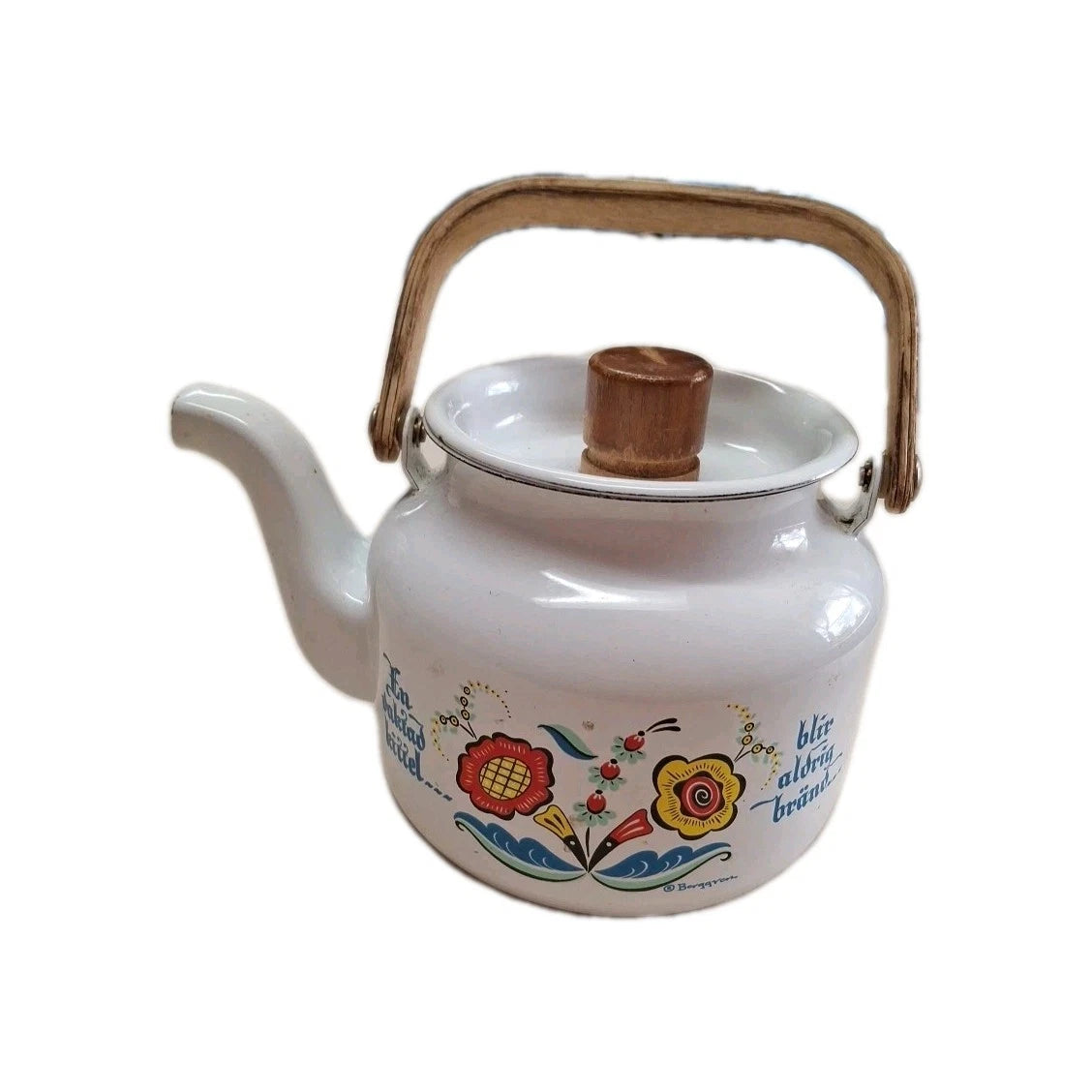 Berggren Vintage Kettle Tea Pot Wooden Handle Swedish