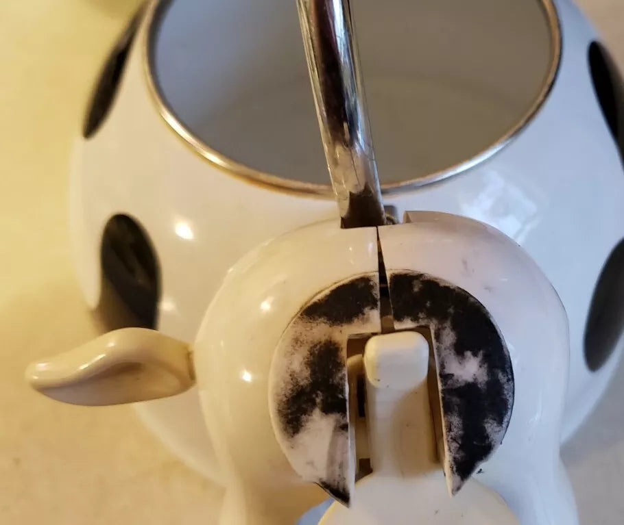 ¹¹ Vintage Rare M Kamenstein Cow Tea Kettle Enamel Whistling Teapot 1992