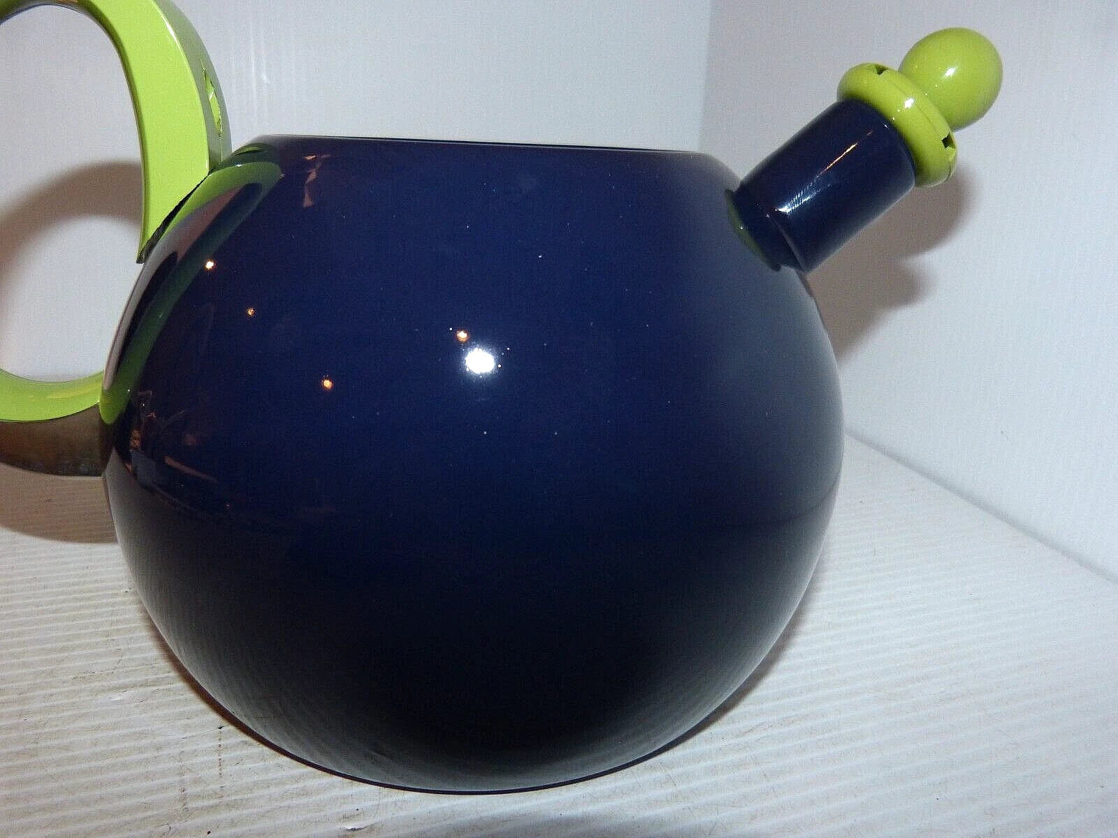 Vintage Copco Eggplant Enamel Whistling Tea Kettle  Beautiful Condition