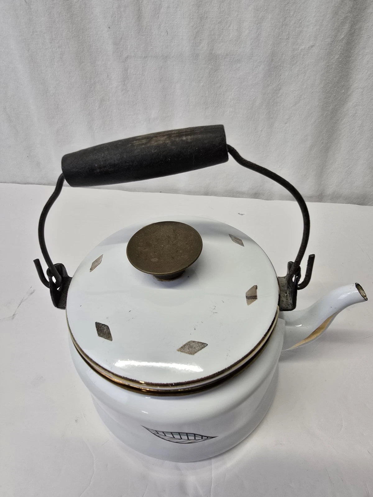 Georges Briard AMBROSIA PINEAPPLE Enamelware Teapot, Vintage