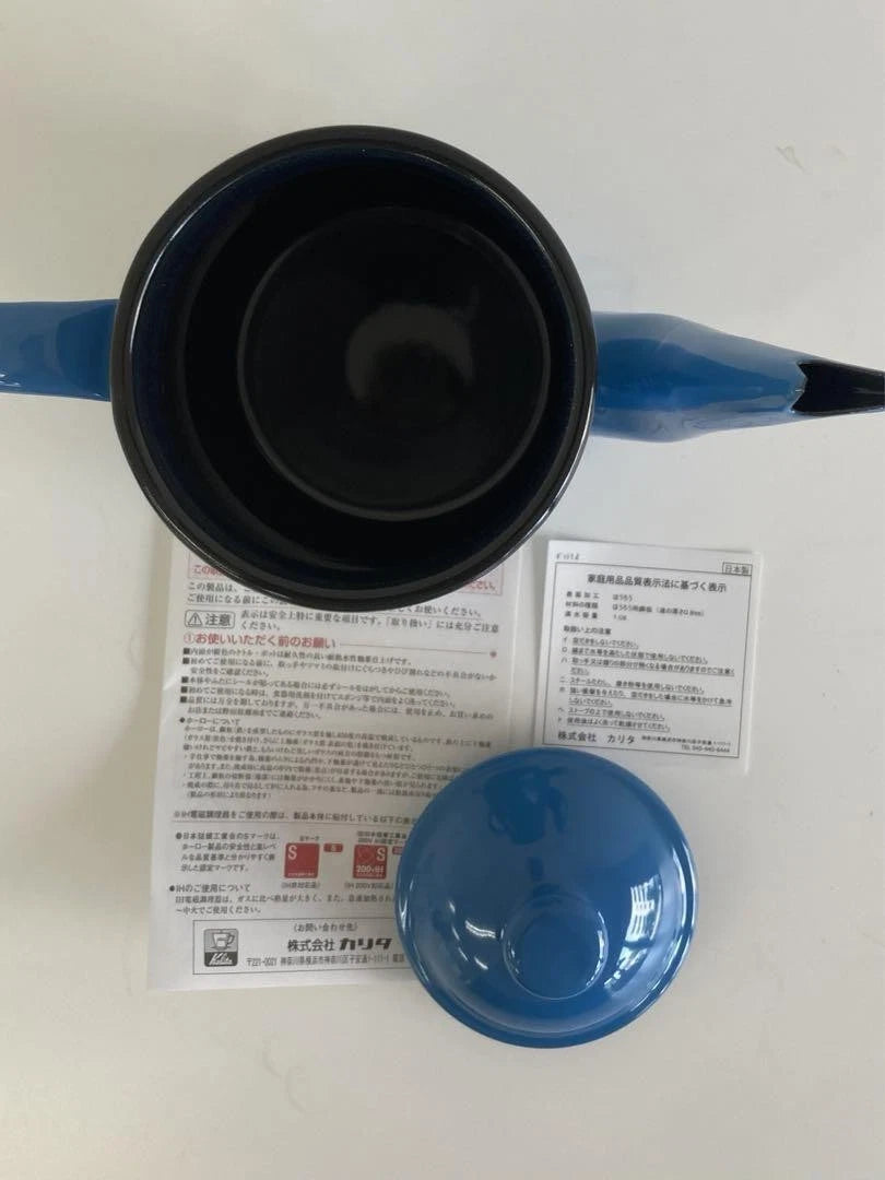 Kettle Kalita Blue Enamel 1L Modern Design Used