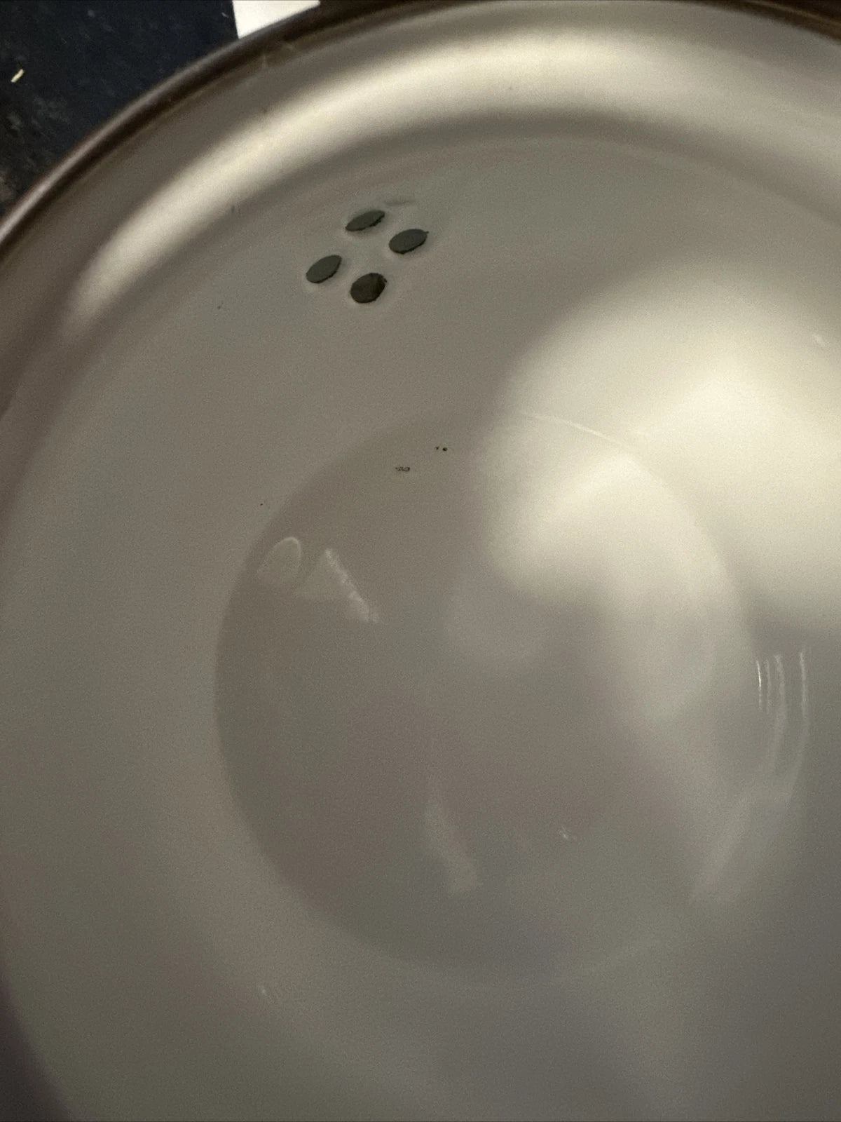 White Enamel Tea Kettle With Floral Design With Wooden Handle Farm Cottagecore