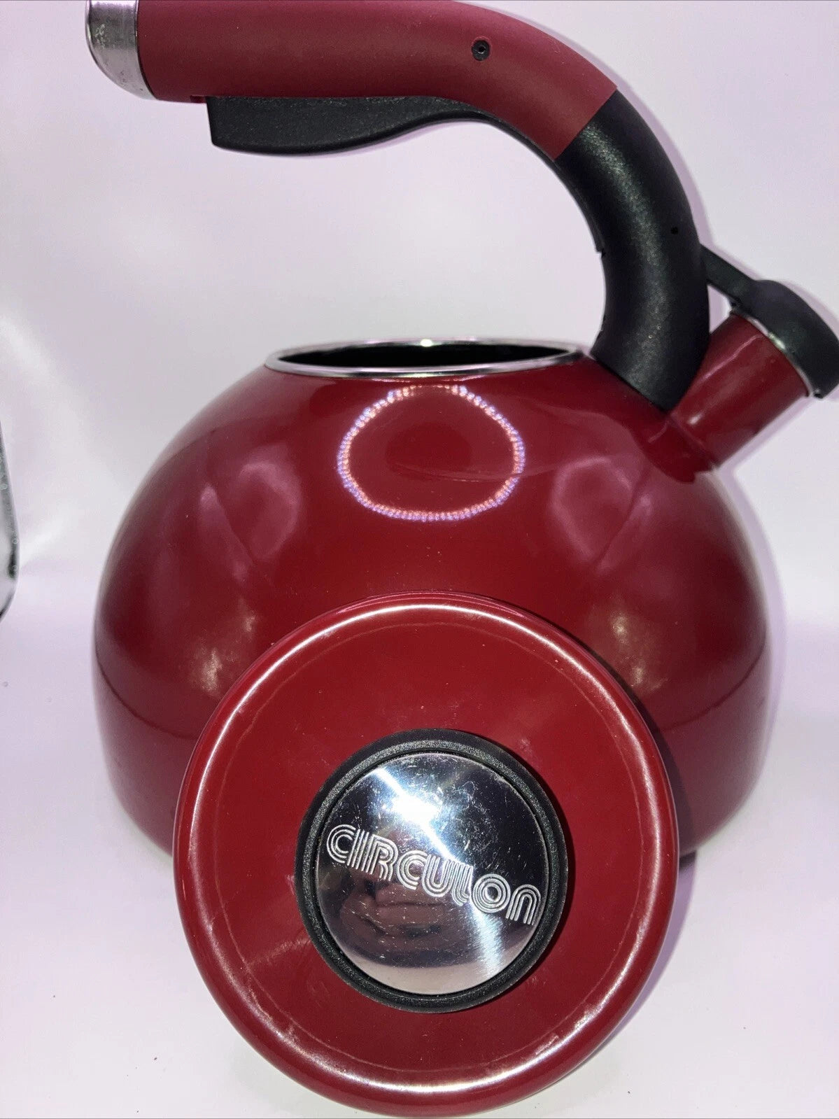 Circulon Whistling Stove Top Kettle Enamel On Steel 2 Qt Coffee Tea Pot Server