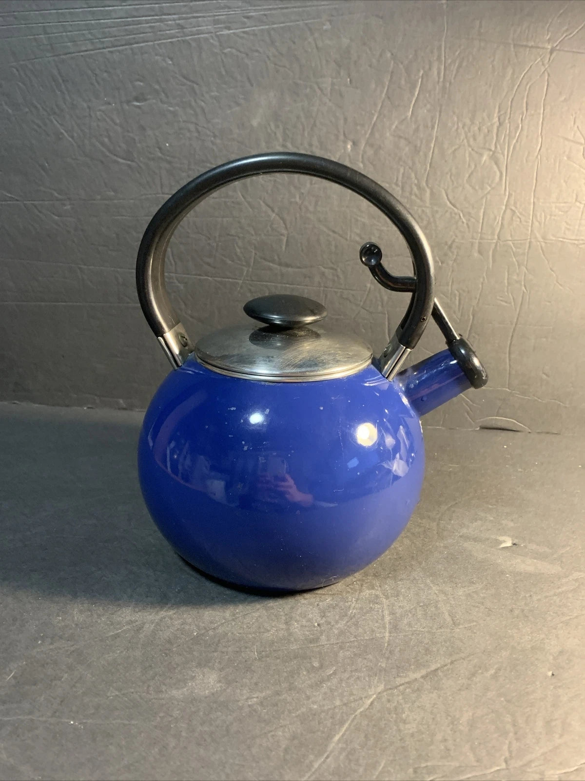 COPCO? 2.27 QT (8 cups) Whistling Tea Pot Kettle Blue Very Clean Inside