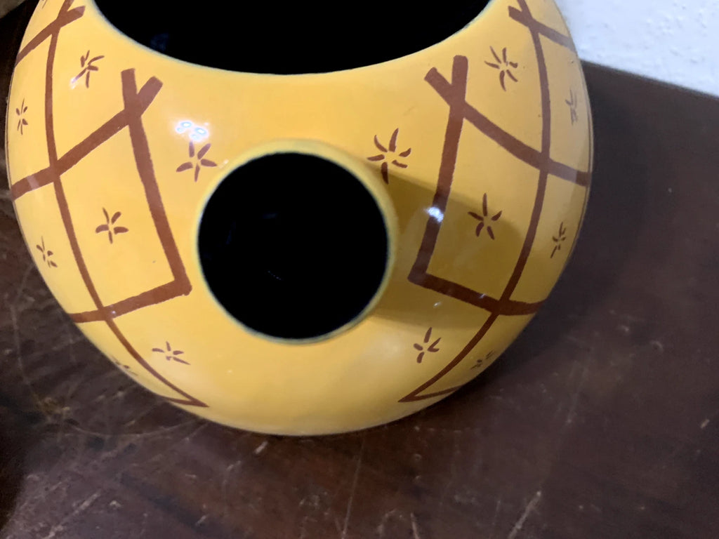 Copco Enamel on Steel Island Pineapple 2.5 Qt Whistling Tea Kettle 1993 WB