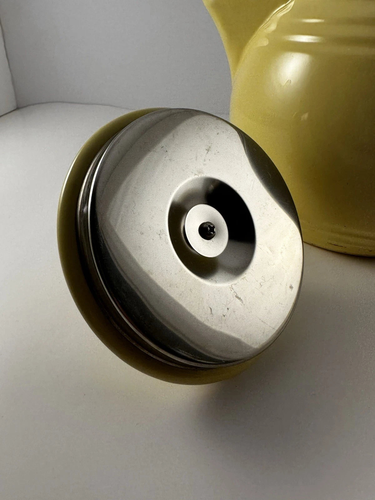 Fiestaware Enamel on Metal Yellow Insulated Teapot By Copco for Homer Laughlin