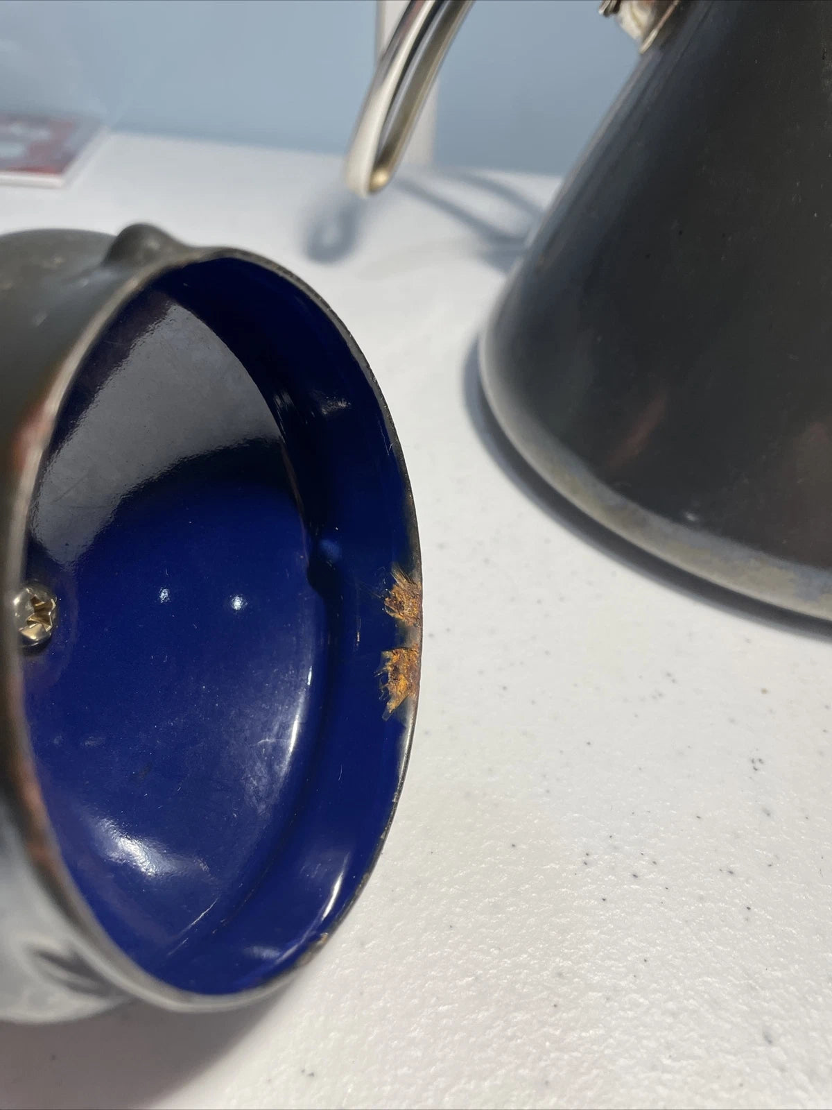 CHANTAL Vintage 1980s Retro TEA KETTLE 1.7 Quart Dark Green  Enamel-On-Steel