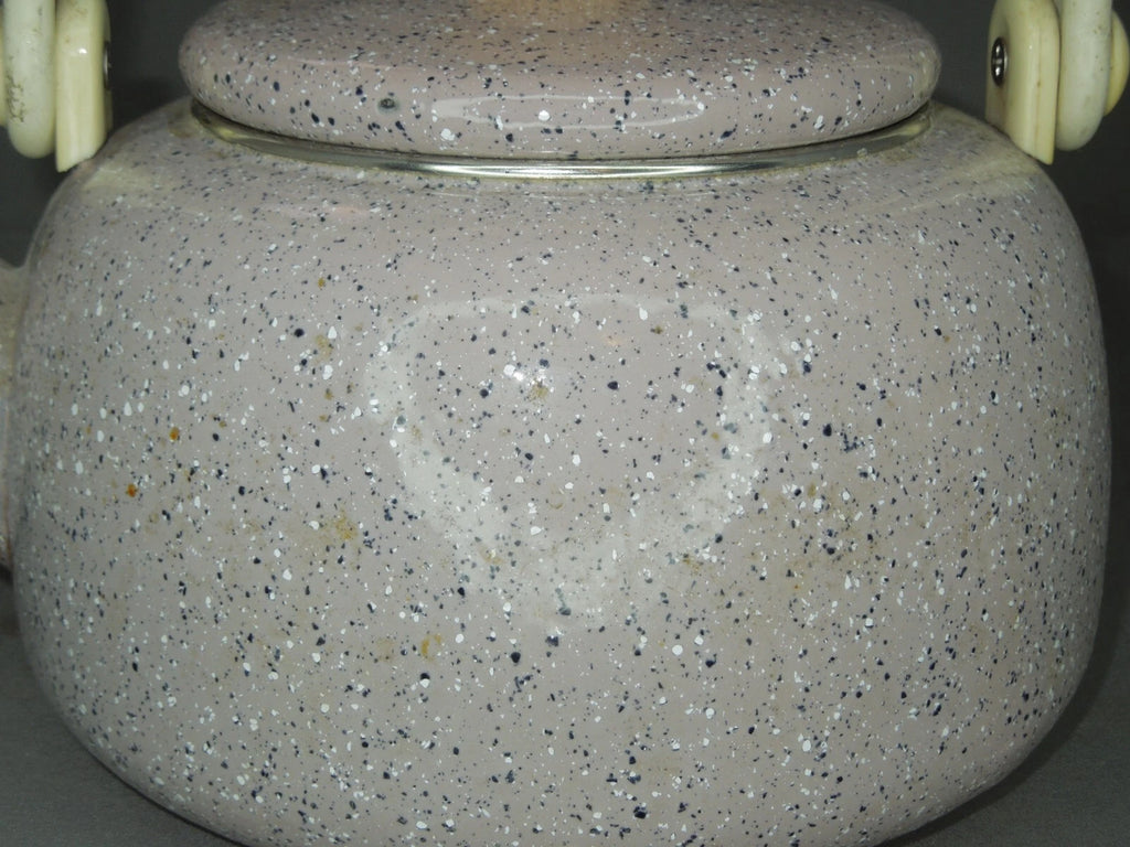 Vintage Granite / Enamel Ware purple Gray Speckled Coffee / Tea Pot Kettle 6”