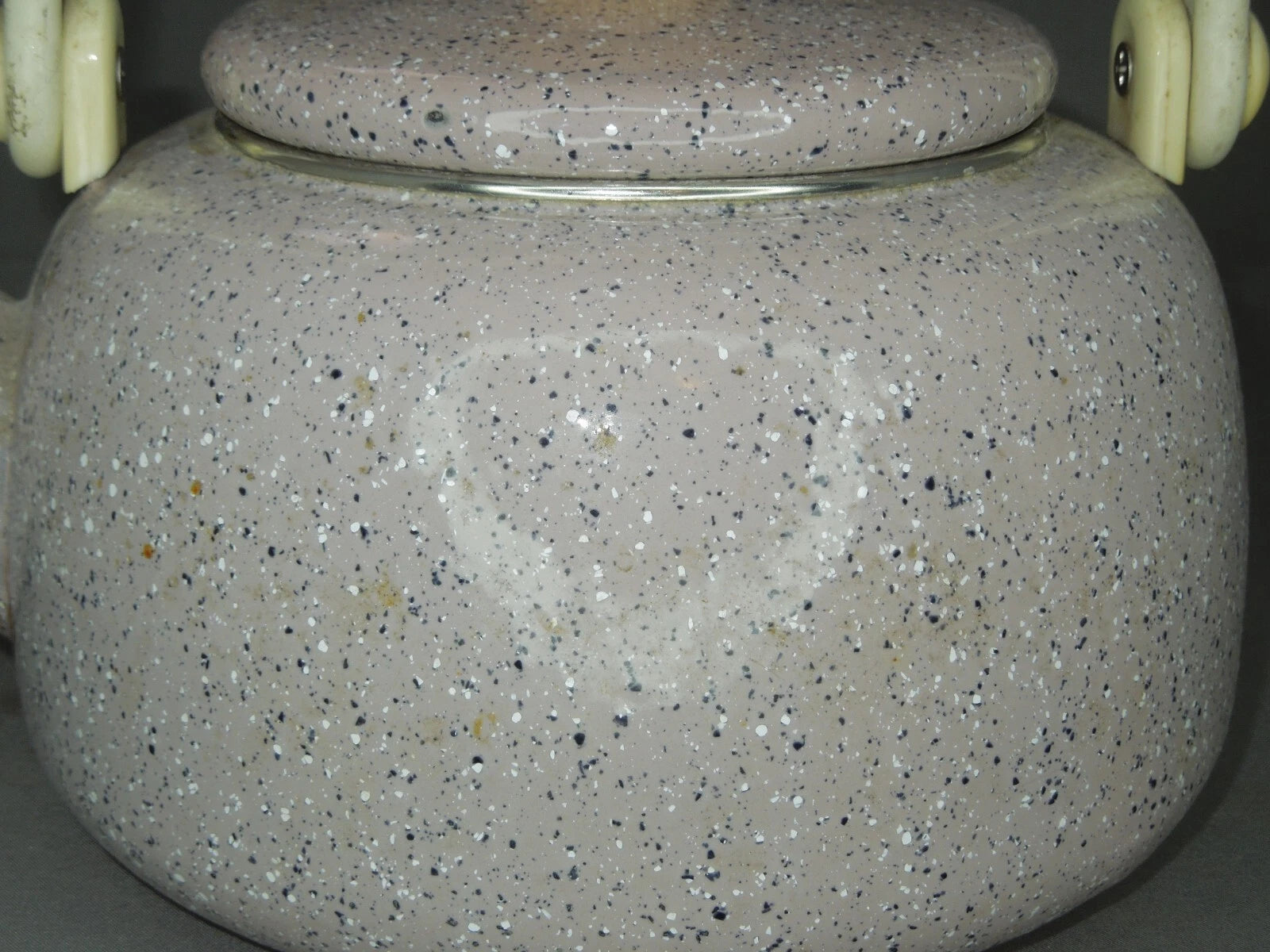 Vintage Granite / Enamel Ware purple Gray Speckled Coffee / Tea Pot Kettle 6”