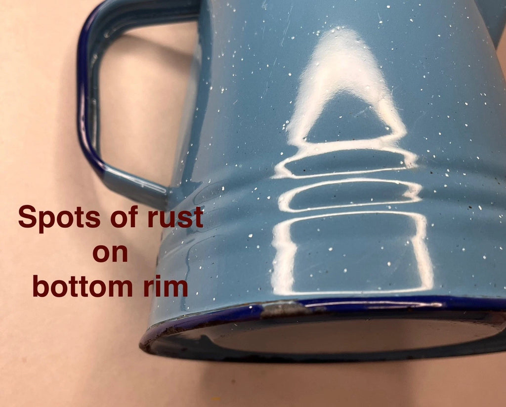 Vintage Enamel Ware Coffee Pot -2 Tone Blue Speckled