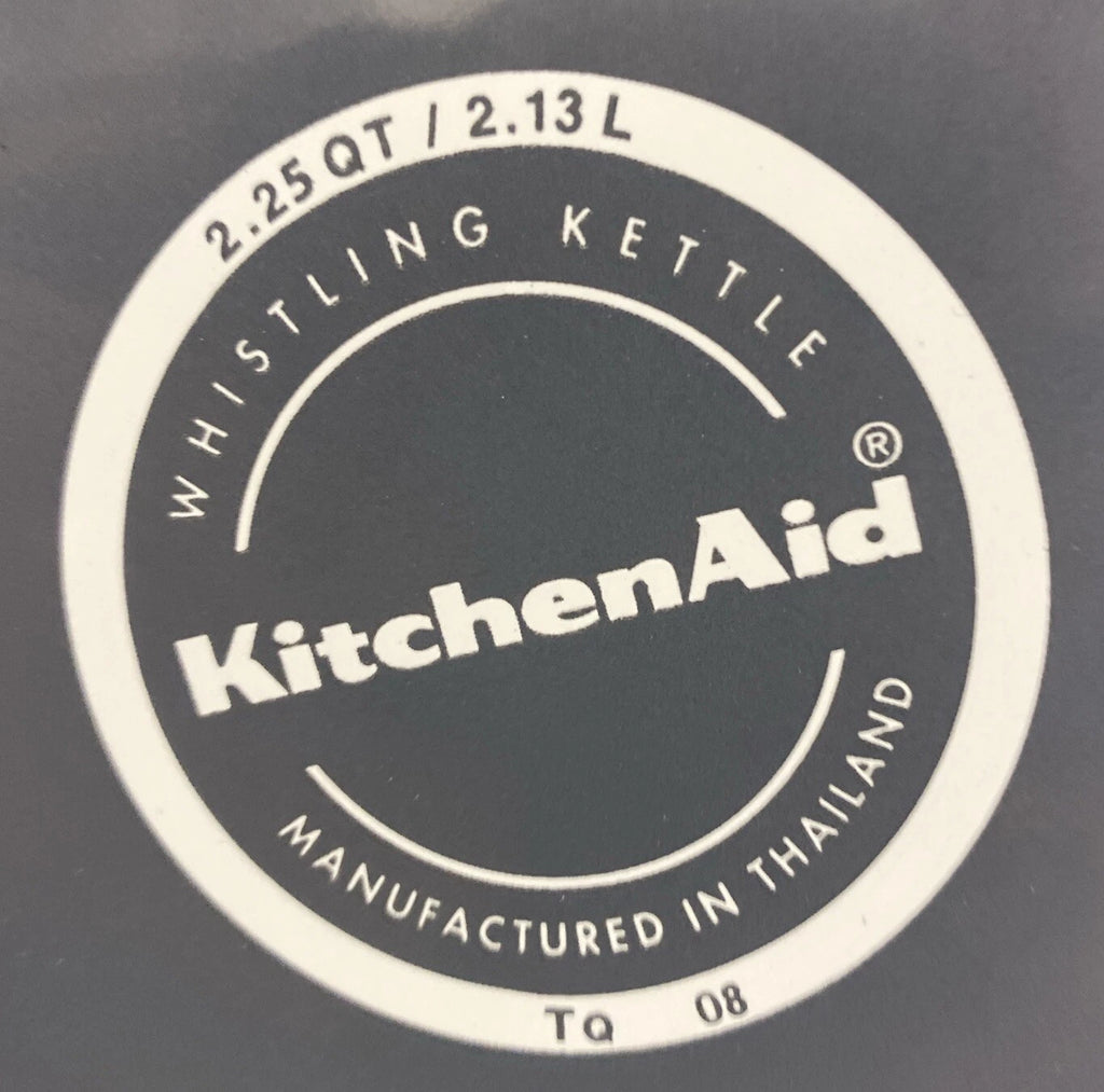 KitchenAid Whistling Tea Coffee Kettle 2.25 Qt 2.23 L White Enamel Tea Pot TQ 08