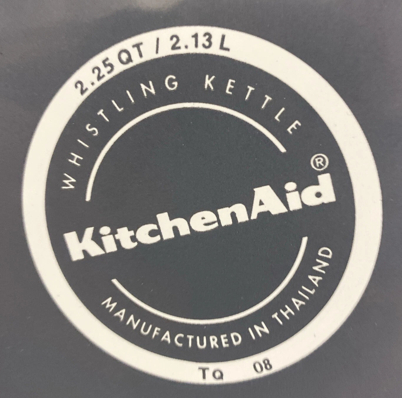 KitchenAid Whistling Tea Coffee Kettle 2.25 Qt 2.23 L White Enamel Tea Pot TQ 08