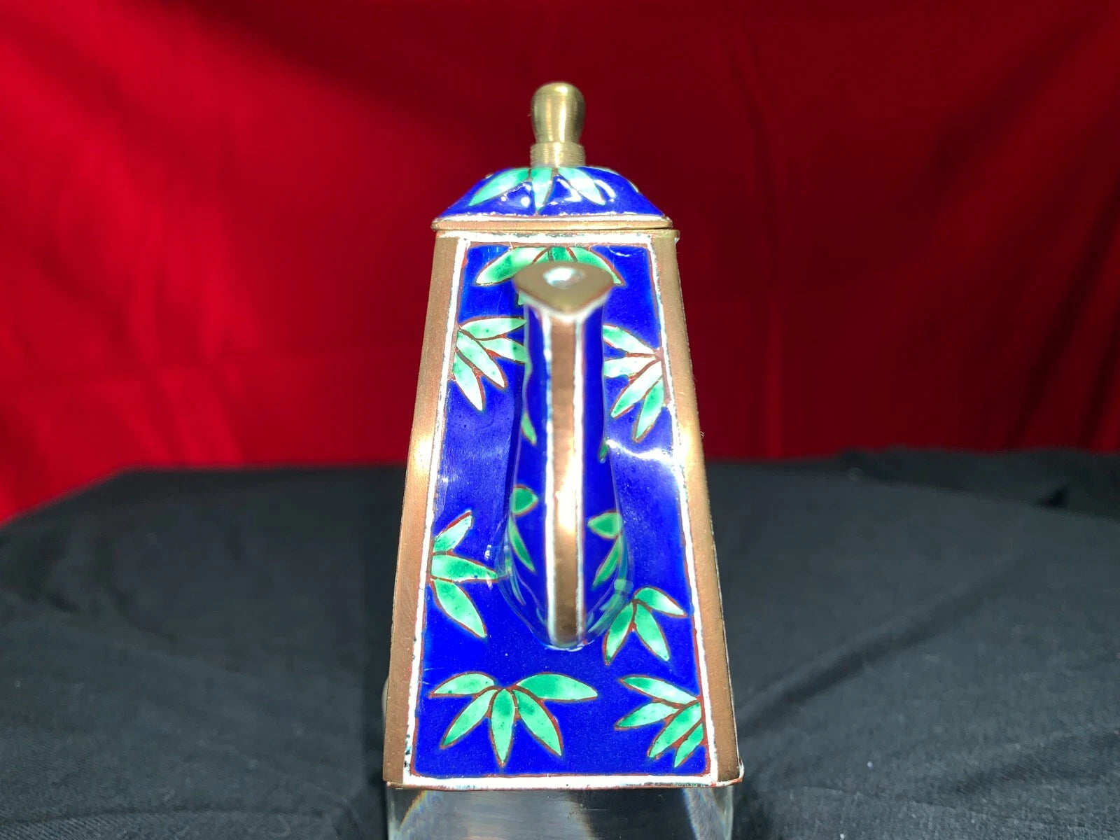 John Clementson Miniature Brass and Enamel Teapot with Panda