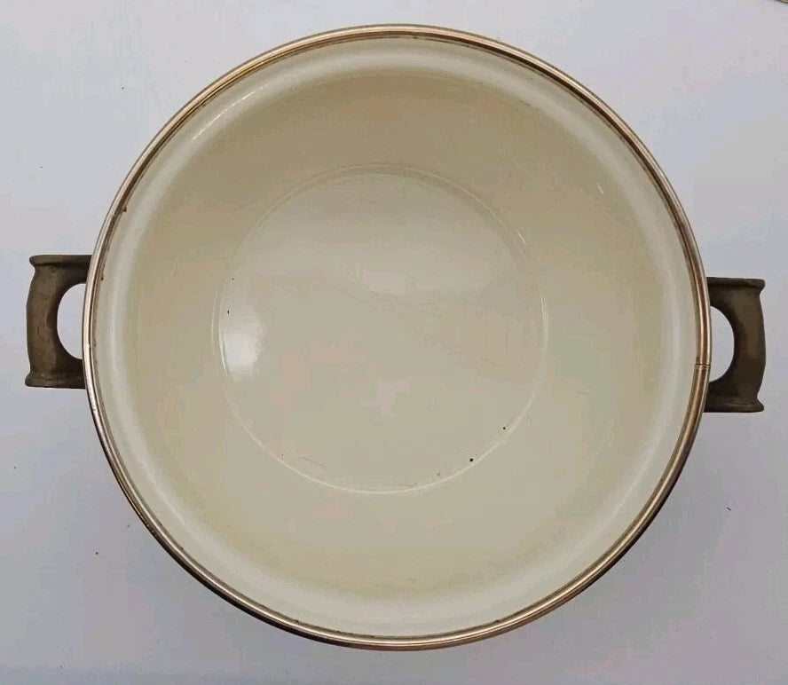 VTG 1960's Asta Fissler Enamelware 7 Piece Set Lidded Terrine Kettle Warmer Tray