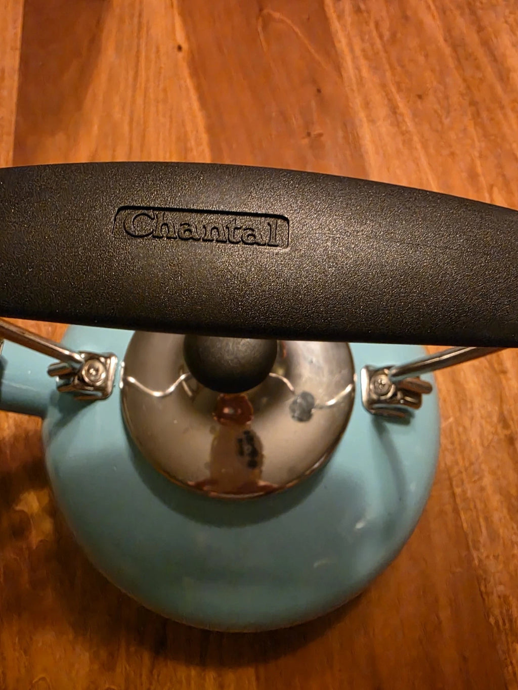 Chantal Whistling Tea Kettle Teapot Blue Aqua Turquoise Enamel 2 Qt