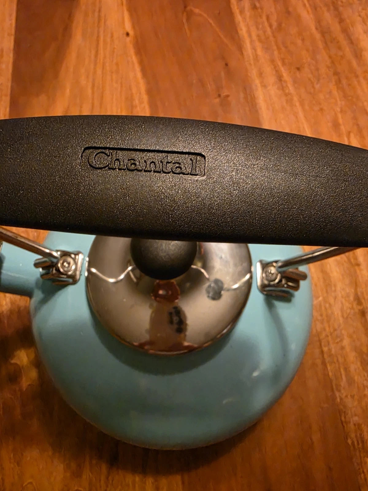 Chantal Whistling Tea Kettle Teapot Blue Aqua Turquoise Enamel 2 Qt