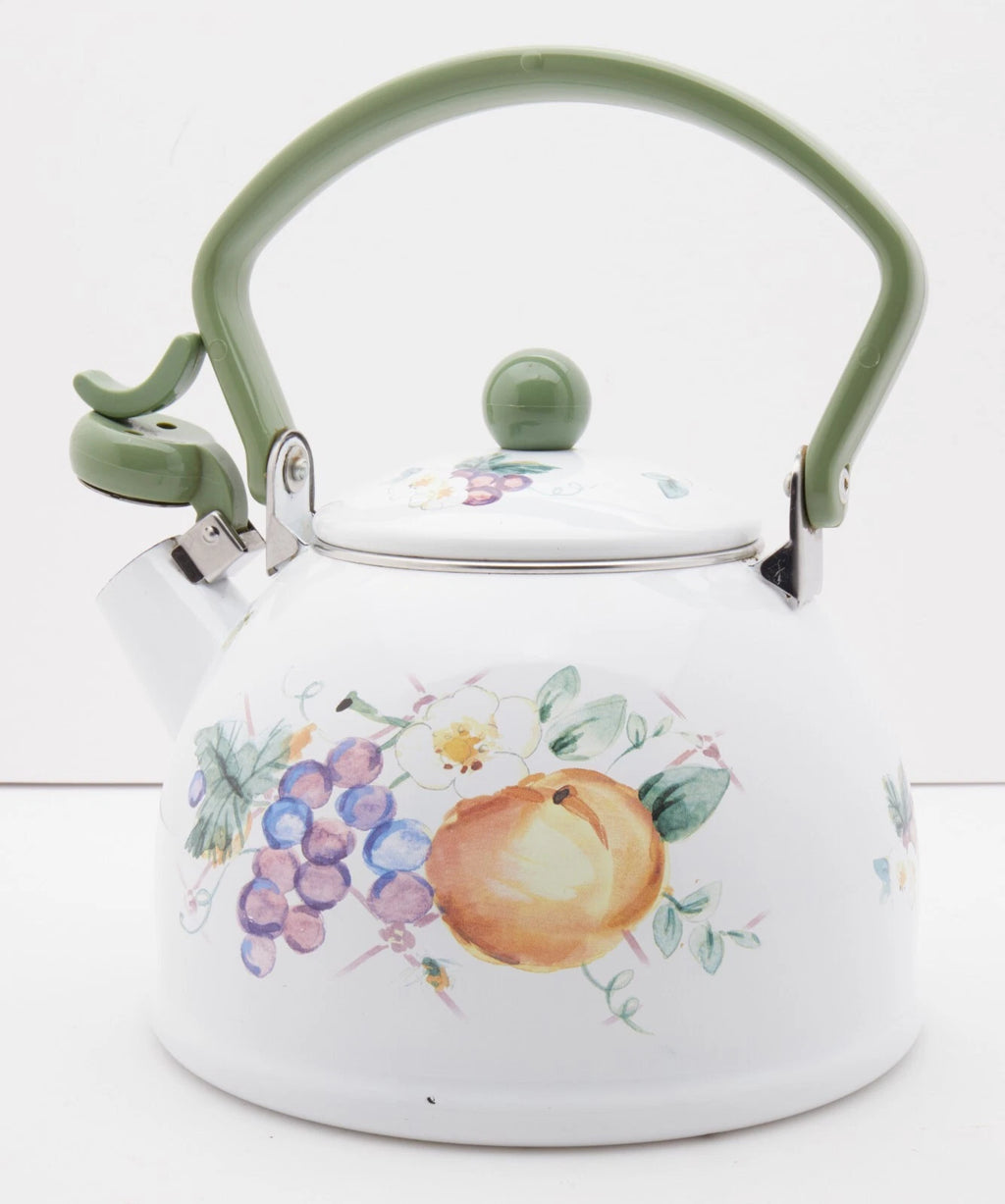 Pfaltzgraff Delicious Metal Whistler Pear Grapes Replacement Tea Kettle Vintage!