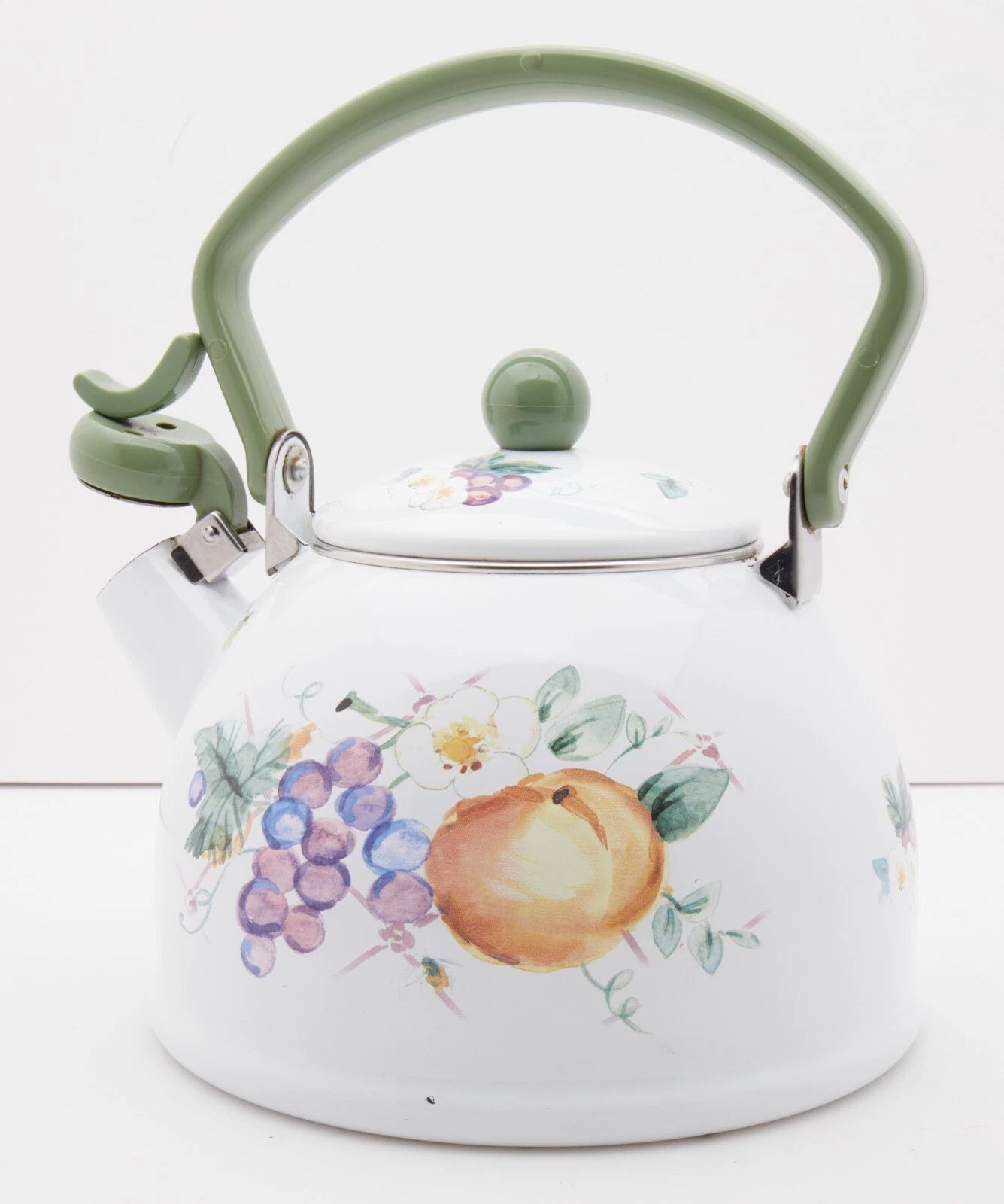 Pfaltzgraff Delicious Metal Whistler Pear Grapes Replacement Tea Kettle Vintage!