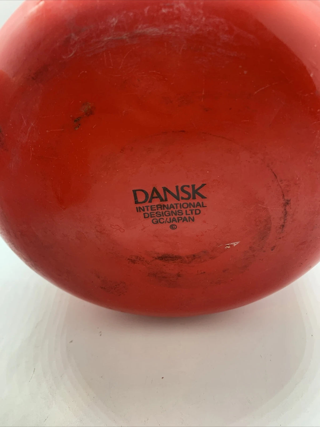 Mid century modern vintage Dansk Gunnar Cyren tea pot kettle early 70s enamelRed