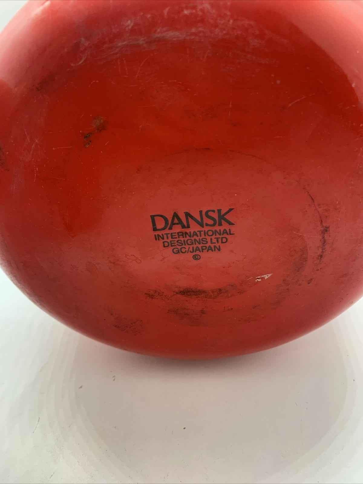 Mid century modern vintage Dansk Gunnar Cyren tea pot kettle early 70s enamelRed